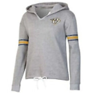 NWT NHL‎ Nashville Predators Women's Small Gray Pullover Drawstring Waist Hoodie
